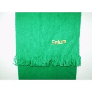 Salem Cigarettes Embroidered Logo Scarf 48" Fringe Green Made in France Tobacco